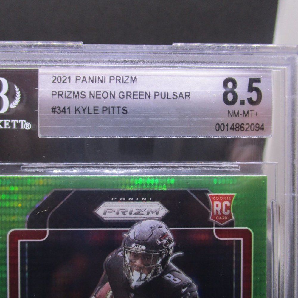 2021 Kyle Pitts RC Neon Green Pulsar Prizm SP Atlanta Falcons Rookie BGS 8.5 - Picture 3 of 3